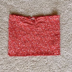 Aerie Coral Floral Tube Top